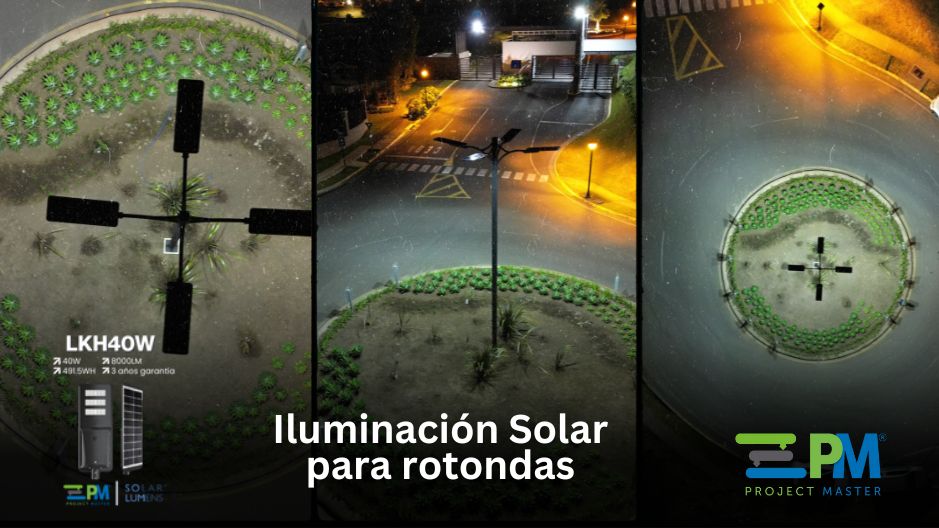 Iluminación solar para rotondas