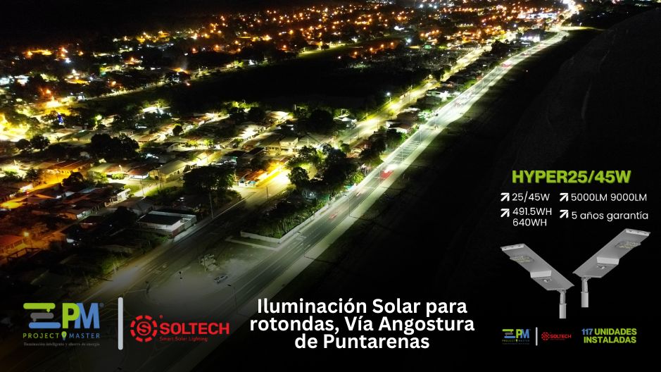 Iluminación Solar en vías principales