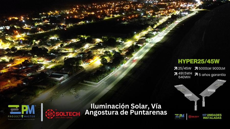 Iluminación solar en vías principales